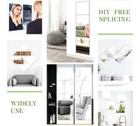 Glass Wall Mirrors Sticker 10 Pieces, 15 X 15 Cm Hd Adhesive Mirror Decorative Square Mirrors Frameless For Bathroom, Kitchen, Bedroom, Entrance And Living Room