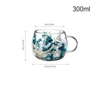 Glass Water Cups - 300ml Heat-Resistant Dried Flower | Vintage Drinking Glasses | Glass Drinking Cups Coffee Mug | For Home Living Room Kitchen Apartment Office Dorm Tea Milk Juice Drink Birthday Par