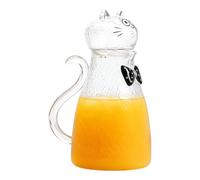 Glass Water Pitcher With Lid | 1800ml Cute Cat Beverage Container | Iced Tea Pitcher | Ideal For Coffee Milk Juice Beverage Dining Table Countertop Living Room Kitchen Office Party Outdoor