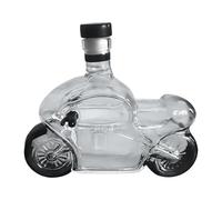 Glass Whiskey Bottle, 300ml Motorcycle Alcohol Decanter, Glass Alcohol Decanter, For Bartenders Collectors Display Cabinet Party Home Bar Restaurants Hotels Clubs Shelves 7.87x3.94x5.91 Inches