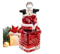 Glass Whiskey Bottle - Santa Chimney Decanter, Christmas Drinkware
