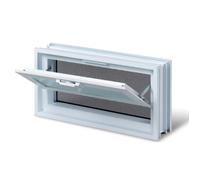 Glassblocks fenêtre de ventilation pour briques de verre 38x19 cm, blanc (GBMR3819)