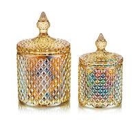 Glasseam Bocaux à bonbons en cristal : récipients décoratifs pour apothicaire pour buffet de mariage, 300 ml et 600 ml