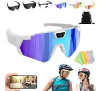 Glasses Lunettes de soleil de baseball 4K avec caméra, nouvelles lunettes de caméra intelligentes 2026, vidéo d'enregistrement HD pour sports de plein air, petite caméra d'action, lunettes de soleil