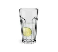 Glasset Lot de 6 verres XXL - 700 ml - Design rainuré américain - Verres à cocktail Highball - Set de verres à eau XXL - 100 % recyclables - Passe au lave-vaisselle - Transparent