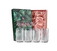 GLASSIQUE CADEAU Flamingo Collins Lot de 4 verres à cocktail vintage pour mojito, caïpirinha | Lot de 4 verres à long drink | Verres hauts en cristal de 340 ml pour cocktails tropicaux et Tiki