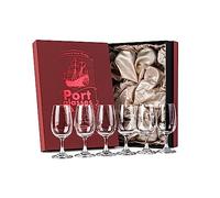 GLASSIQUE CADEAU Verres de dégustation de vin de Porto et dessert, sherry, cordial, apéritif, lot de 6 petites gorgées en verre de 180 ml, mini verre à tige courte