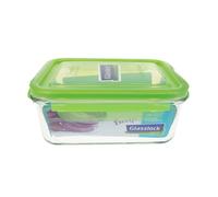 Glasslock MCRB-110 Boîte de conservation rectangulaire en verre pour micro-ondes Vert 1100 ml