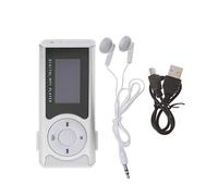 GLASSNOBLE Lecteur de Musique, Mini écran LCD en Aluminium USB 32 Go Micro SD TF Clip de Conception de Carte Lecteur MP3 de Musique numérique Argent