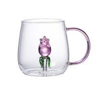 Glassware - Récipient à boire, tasse à café pour femme | Tasse à café transparente multifonction en forme de cactus tasse à café tasse à thé tasse en verre borosilicate mignon avec poignée en