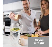 Glaswerk Livenza carafe d'eau 1,9 litre verre borosilicaté couvercle passoire en acier inoxydable