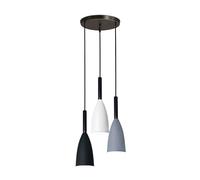 GLATO Plafonnier de Style Nordique Simplicité Moderne Lampe Suspendue Unique Lanterne créative Trois têtes Abat-Jour en Bois Massif Métal Coloré Comptoir Café Restaurant