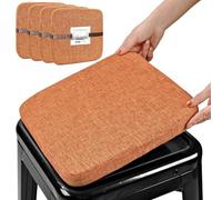Glattol BUYUE - Ensemble de 4 coussins magnétiques en lin naturel, antidérapants, respirants, pour petit siège de chaise, pour café, bistro, empilable, carré, orange, 4 unités