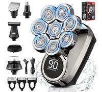 Glatzen Rasierer Herren, 8D Aufgerüsteter 6-in-1 Glatzen Rasierer Herren für 0,0 mm, wasserdichter Nass-/Trockenrasierer Herren elektrisch, kabelloser wiederaufladbarer Kopf Rasierer Herren