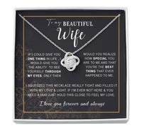 GLAVICY Collier « To My Wife My Last Everything », collier de promesse pour elle, cadeau d'anniversaire pour future épouse avec carte de message, oxyde de zirconium, sans pierre précieuse