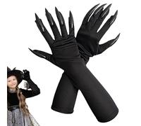 Glaw Gants Halloween - Cat Woman Cosplay Claw | Gants de fête noirs à ongles longs | Accessoires de dégagement de tissu extensible pour les carnavals, les fêtes d'Halloween, les pièces scolaires