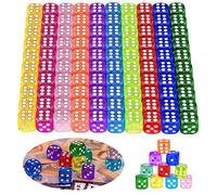 Glaxcidy 100 Pièces Désde 6 Côtés, 10 Couleurs Jeu de Dés Translucides, 14 mm Dés de Jeu en Acrylique, Dés d'angle Rond pour DND Dice Table Jeux, l'enseignement des Mathématiques, Jeux de Fête
