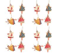 Glayent 16 PièCes SéRies de NoëL en MéTal Danse Ange Pendentifs Arbre de NoëL Suspendus Ornements NoëL Arbre PoupéE DéCorations pour la FêTe à