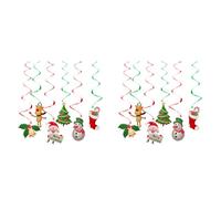 Glayent 2 Ensemble de Noël Spirale Plafond Suspendu Père Noël élan Cloche Bannière Fête de Noël Maison Salon Décoration