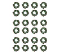 Glayent 24 PCS Holly Berry Bougie Anneau Petites Baies Rouges Artificielles Pin Aiguilles Guirlande pour NoëL Guirlande Ornements DéCor