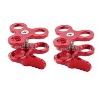Glayent 2X Pince à Boule 3 Trous Lampes de Plongée Bras Boule Papillon Clip Support de pour Action Caméra Lampe de Poche Trépied, Rouge