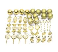 Glayent 36 Pièces de Boules de Noël à Suspendre pour Sapin de Noël, Pendentifs en Forme de Sphères de Noël Imprimées Dorées