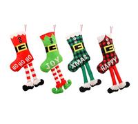 Glayent 4 Pièces Bas de Noël, Bas Personnalisés Décorations de Bas de Noël Suspendus pour Décor de Fête de Noël de Vacances Facile à Utiliser