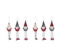 Glayent 6 Paquets NoëL sans Longue Jambe GNOME Père NoëL Arbre de NoëL Suspendu Goutte Ornement Décorations de PoupéE