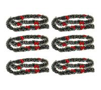 Glayent 6X 2M Décoration de la Veille de Noël Bar Hauts Guirlande Arbre de Noël Cuisine Ornements Décoration de Fête Prop-Rouge