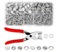 Glayent Boutons-Pression en Perles pour Pinces à Pression en Tissu, Kit de Boutons-Pression en Métal pour Vêtements, Chemises, Combinaison, Barboteuse, Ensemble de 120