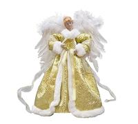 Glayent Cimier d'arbre d'ange de Noël avec Lumière LED Figurine de Cime d'arbre de Noël d'ange Saisons de Décoration de Vacances DéCor Top Décoration
