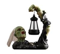 Glayent Décorations d'halloween en Plein Air, Figurine Verte avec Lanterne à Énergie Solaire, Décoration Effrayante pour, L'Intérieur et L'Extérieur
