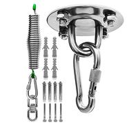 Glayent Ensemble de fauteuil suspendu, support pour sac de boxe, crochet de plafond + fauteuil suspendu à ressort en acier inoxydable pivotant à 360°