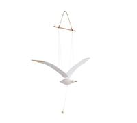 Glayent Envolée de Mouettes Suspendues Aile Mobile en Bois Décoration de Mouette Volante Pendentif de Plafond Décoration Murale Nautique pour Blanc