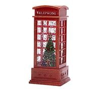 Glayent Lanterne de NoëL Snow Globe Lanterne NoëL Eau Scintillante Neige Cabine TéLéPhonique pour Festival pour Enfants, Arbre