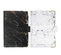 Glayent Lot de 2 classeurs de budget - Format A6 - Marbre - 6 anneaux - Reliure budgétaire personnelle - Enveloppes A6 - Papier