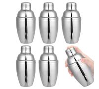 Glayent Lot de 6 mini shaker à cocktail, shaker à cocktail en acier inoxydable avec passoire, 250 ml