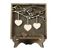 Glayent Panneau Familial Personnalisé pour Maman, Cadre d'arbre en Bois Personnalisé, Plaques en Bois Gravées, Décoration, Cadeaux de Fête des Mères, F