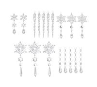 Glayent Pendentifs d'arbre de Noël en Flocon de Neige Crystal Clear - Décorations en Forme de Glaçon pour Les Fêtes d'hiver, Ornements Suspendus Transparents