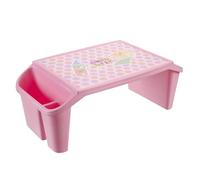 Glayent Plateau de bureau portable en plastique pour enfants - Pour lit, salle de classe, ordinateur portable, activité de voiture, salle à manger, rose