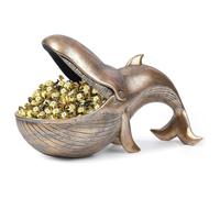 Glayent Statue de en résine, bol à bonbons amusant, bol à clés pour table d'entrée, sculpture avec grande bouche, table, facile à utiliser, bronze