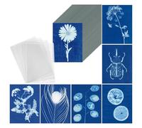 Glayent Sun Print Paper Kit de 100 feuilles de papier cyanotype avec 4 feuilles de papier acrylique, papier d'art solaire A5
