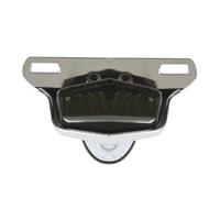 GLBLPEXELR Feu arrière de moto Pour Feux Arrière LED Universels 12 V Modèle Vintage Feu Stop Avec Support De Plaque D'immatriculation(Smoked Shell Chrome)