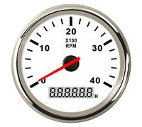 GLBMLMTHZP 8 5mm Tacho Meter Gauge Tachomètre de voiture marine universelle 4000 Rpm Numérique DIRIGÉ Jauge for rétroéclairage rouge for bateau de camion automatique 12V / 24V Compte-tours de voiture(