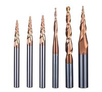 GLBMLMTHZP Fraise conique for nez HRC55 en carbure de tungstène monobloc CNC, 4 mm, 6 mm, 8 mm, mèches de sculpture 3D, outils for bois et métal Jeu de fraises(1835)