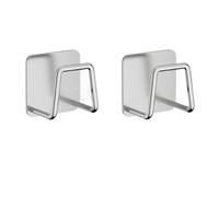 GLBMLMTHZP Support d'éponge d'évier en acier inoxydable for éponge, boule de fil d'acier, pâte drainage for la paroi intérieure l'évier, fournitures cuisine Crochet de salle de bain(2PCS-sliver)