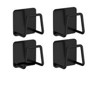 GLBMLMTHZP Support d'éponge d'évier en acier inoxydable for éponge, boule de fil d'acier, pâte drainage for la paroi intérieure l'évier, fournitures cuisine Crochet de salle de bain(4PCS-black)
