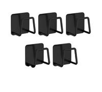 GLBMLMTHZP Support d'éponge d'évier en acier inoxydable for éponge, boule de fil d'acier, pâte drainage for la paroi intérieure l'évier, fournitures cuisine Crochet de salle de bain(5PCS-black)