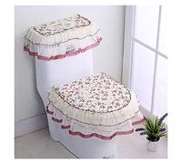 GLBMMLTHZP Dentelle salle de bains siège de toilette couvercle de réservoir d'eau couvercle supérieur ensemble de tampons de toilette trois pièces siège de toilette(Y30-4)