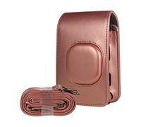 GLBMMLTHZP Mini caméra Doux rétro Puce Coque en Cuir for bandoulière Sac for caméra instantanée Fit for Fujifilm Instax Mini Liplay Sac Photo(Rose Gold)